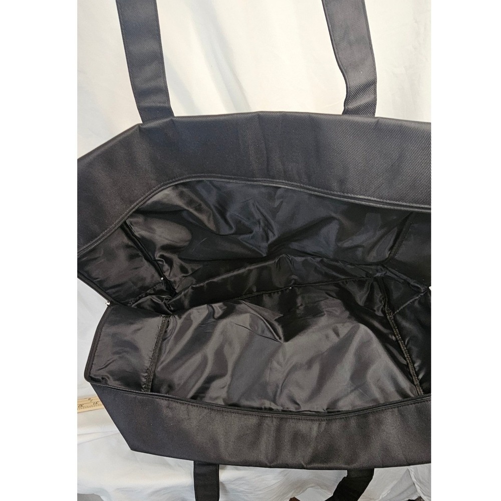 Yves Saint Laurent Beaute Black Canvas Tote Bag YSL Logo Travel Duffle Bag Large - Picture 6 of 6